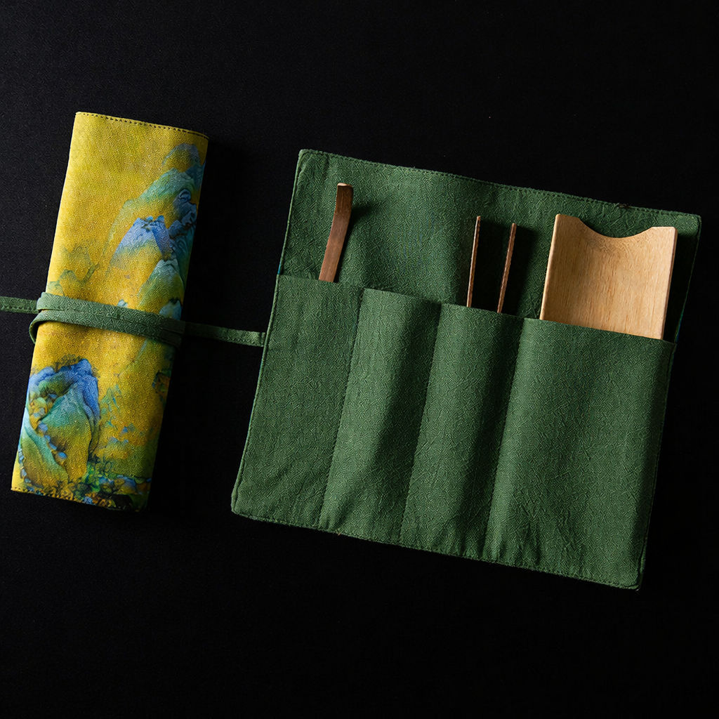 Gong Fu Cha Travel Mat - Flying Cranes