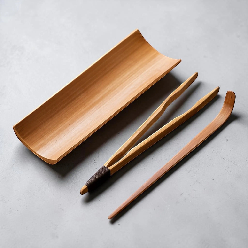 Bamboo tea tools used for Gong Fu Cha tea preparation